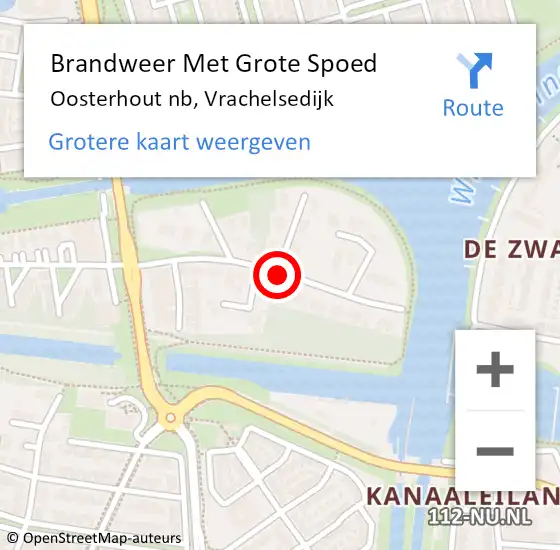 Locatie op kaart van de 112 melding: Brandweer Met Grote Spoed Naar Oosterhout nb, Vrachelsedijk op 11 april 2019 20:23