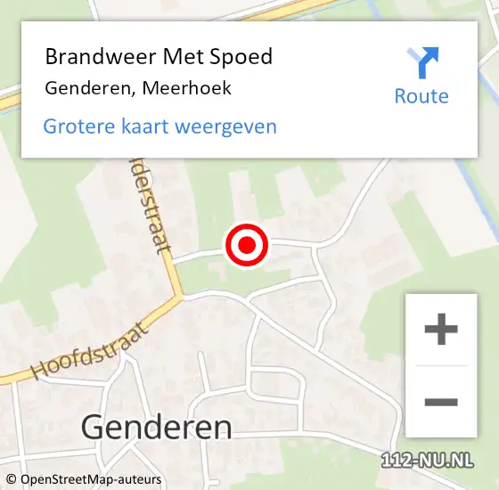 Locatie op kaart van de 112 melding: Brandweer Met Spoed Naar Genderen, Meerhoek op 11 april 2019 21:43