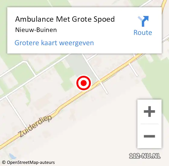 Locatie op kaart van de 112 melding: Ambulance Met Grote Spoed Naar Nieuw-Buinen op 11 april 2019 21:48