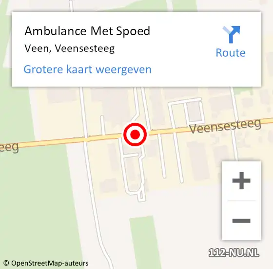 Locatie op kaart van de 112 melding: Ambulance Met Spoed Naar Veen, Veensesteeg op 11 april 2019 22:14