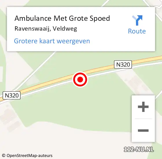 Locatie op kaart van de 112 melding: Ambulance Met Grote Spoed Naar Ravenswaaij, Veldweg op 11 april 2019 22:33