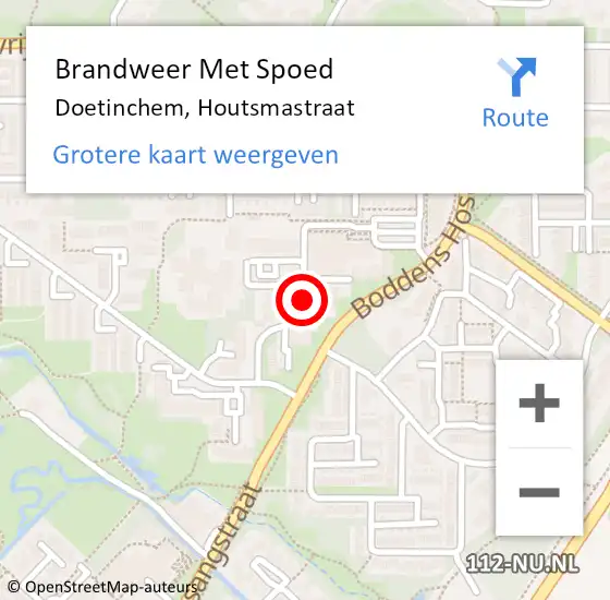 Locatie op kaart van de 112 melding: Brandweer Met Spoed Naar Doetinchem, Houtsmastraat op 11 april 2019 23:24