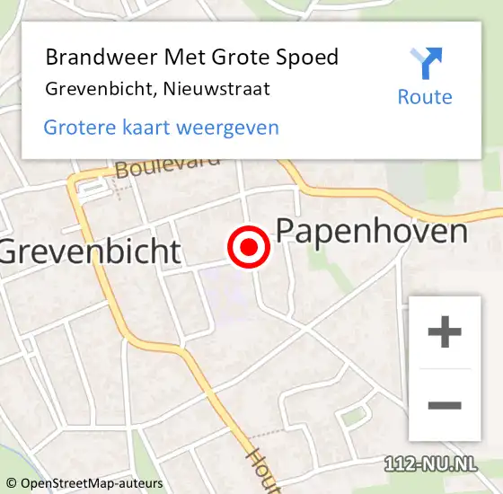 Locatie op kaart van de 112 melding: Brandweer Met Grote Spoed Naar Grevenbicht, Nieuwstraat op 12 april 2019 08:24