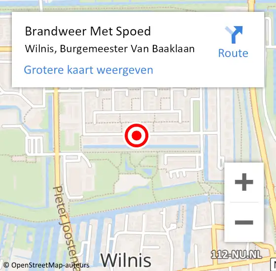 Locatie op kaart van de 112 melding: Brandweer Met Spoed Naar Wilnis, Burgemeester Van Baaklaan op 12 april 2019 08:57