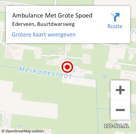 Locatie op kaart van de 112 melding: Ambulance Met Grote Spoed Naar Ederveen, Buurtdwarsweg op 29 maart 2014 01:57