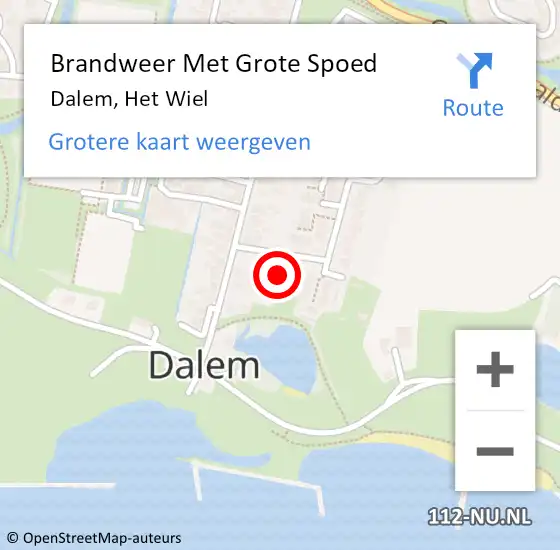 Locatie op kaart van de 112 melding: Brandweer Met Grote Spoed Naar Dalem, Het Wiel op 12 april 2019 09:32