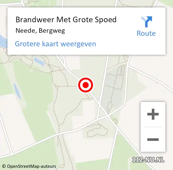 Locatie op kaart van de 112 melding: Brandweer Met Grote Spoed Naar Neede, Bergweg op 12 april 2019 09:41