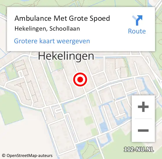 Locatie op kaart van de 112 melding: Ambulance Met Grote Spoed Naar Hekelingen, Schoollaan op 12 april 2019 13:04