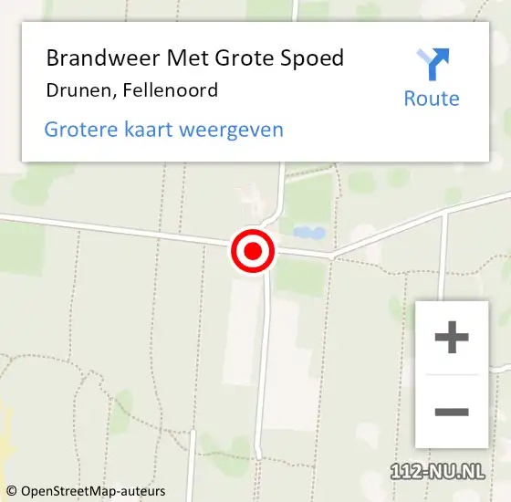 Locatie op kaart van de 112 melding: Brandweer Met Grote Spoed Naar Drunen, Fellenoord op 12 april 2019 14:38