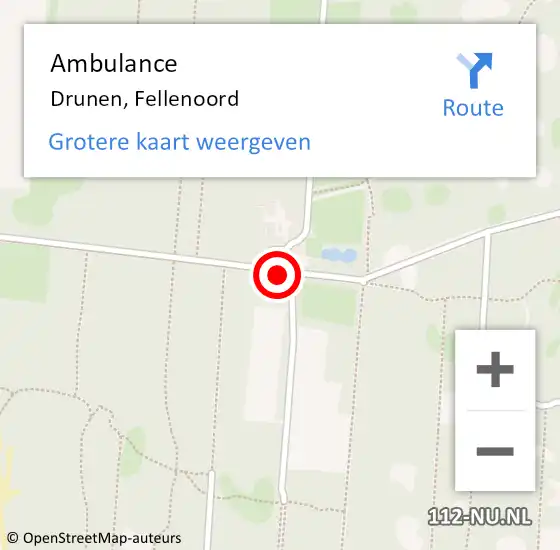 Locatie op kaart van de 112 melding: Ambulance Drunen, Fellenoord op 12 april 2019 14:40