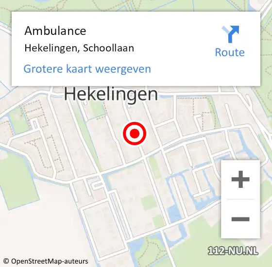Locatie op kaart van de 112 melding: Ambulance Hekelingen, Schoollaan op 12 april 2019 15:04