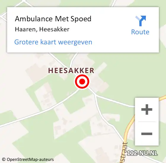 Locatie op kaart van de 112 melding: Ambulance Met Spoed Naar Haaren, Heesakker op 12 april 2019 15:38