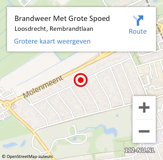 Locatie op kaart van de 112 melding: Brandweer Met Grote Spoed Naar Loosdrecht, Rembrandtlaan op 12 april 2019 15:49