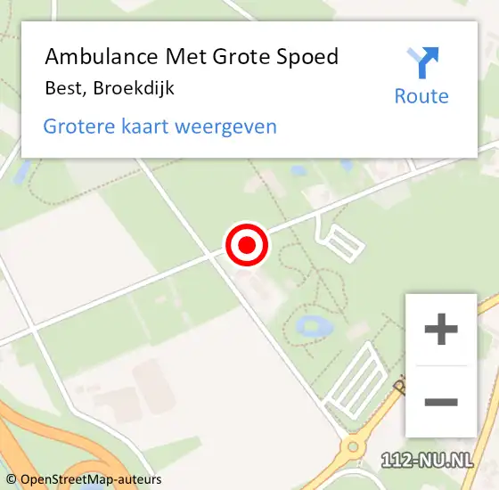 Locatie op kaart van de 112 melding: Ambulance Met Grote Spoed Naar Best, Broekdijk op 12 april 2019 16:09