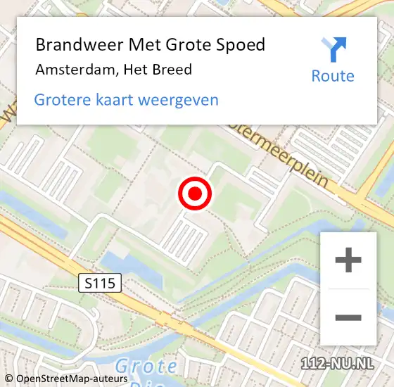 Locatie op kaart van de 112 melding: Brandweer Met Grote Spoed Naar Amsterdam, Het Laagt op 12 april 2019 17:47