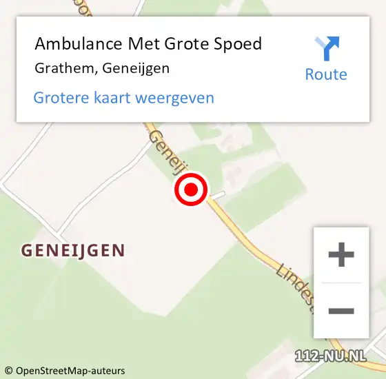 Locatie op kaart van de 112 melding: Ambulance Met Grote Spoed Naar Grathem, Geneijgen op 29 maart 2014 04:55