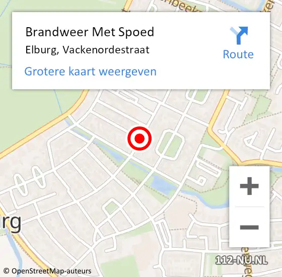 Locatie op kaart van de 112 melding: Brandweer Met Spoed Naar Elburg, Vackenordestraat op 12 april 2019 20:17