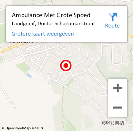 Locatie op kaart van de 112 melding: Ambulance Met Grote Spoed Naar Landgraaf, Doctor Schaepmanstraat op 29 maart 2014 05:48