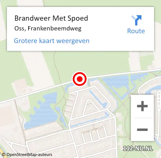 Locatie op kaart van de 112 melding: Brandweer Met Spoed Naar Oss, Frankenbeemdweg op 12 april 2019 21:03