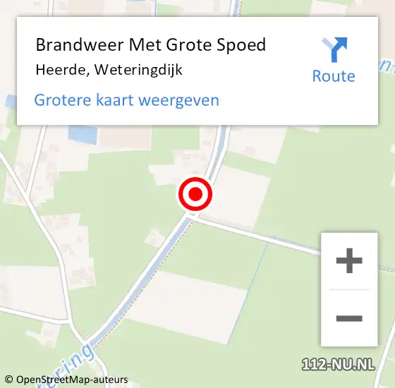 Locatie op kaart van de 112 melding: Brandweer Met Grote Spoed Naar Heerde, Weteringdijk op 12 april 2019 22:24