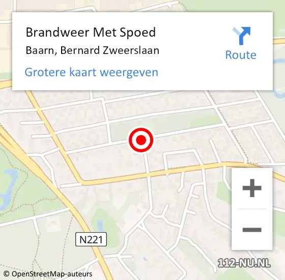 Locatie op kaart van de 112 melding: Brandweer Met Spoed Naar Baarn, Bernard Zweerslaan op 13 april 2019 00:27