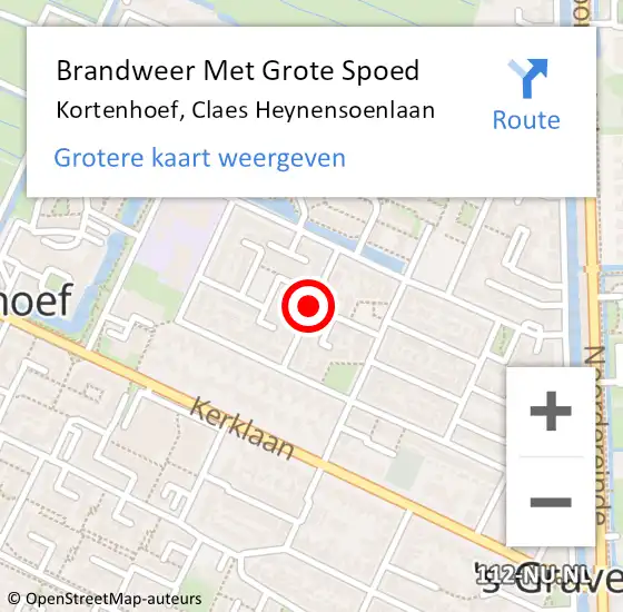 Locatie op kaart van de 112 melding: Brandweer Met Grote Spoed Naar Kortenhoef, Claes Heynensoenlaan op 13 april 2019 00:56