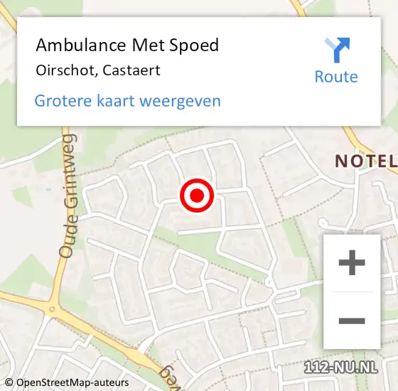 Locatie op kaart van de 112 melding: Ambulance Met Spoed Naar Oirschot, Castaert op 13 april 2019 01:55