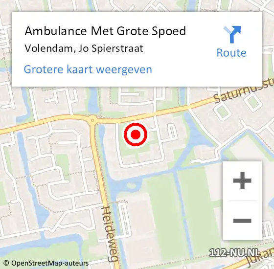 Locatie op kaart van de 112 melding: Ambulance Met Grote Spoed Naar Volendam, Jo Spierstraat op 13 april 2019 07:58