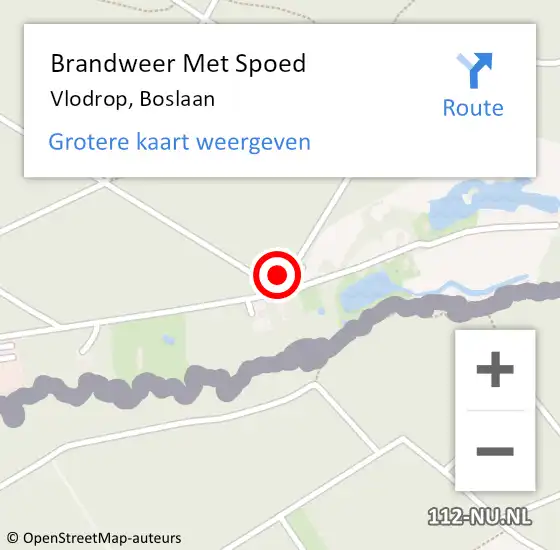 Locatie op kaart van de 112 melding: Brandweer Met Spoed Naar Vlodrop, Boslaan op 13 april 2019 08:19