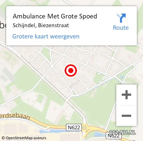 Locatie op kaart van de 112 melding: Ambulance Met Grote Spoed Naar Schijndel, Biezenstraat op 29 maart 2014 07:59