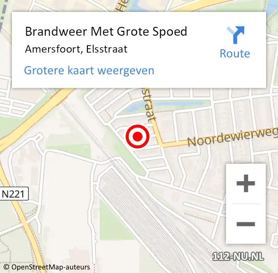 Locatie op kaart van de 112 melding: Brandweer Met Grote Spoed Naar Amersfoort, Elsstraat op 13 april 2019 10:50