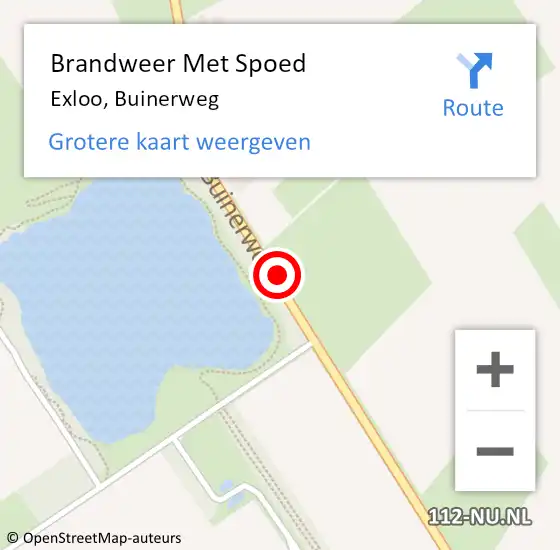 Locatie op kaart van de 112 melding: Brandweer Met Spoed Naar Exloo, Buinerweg op 13 april 2019 11:27