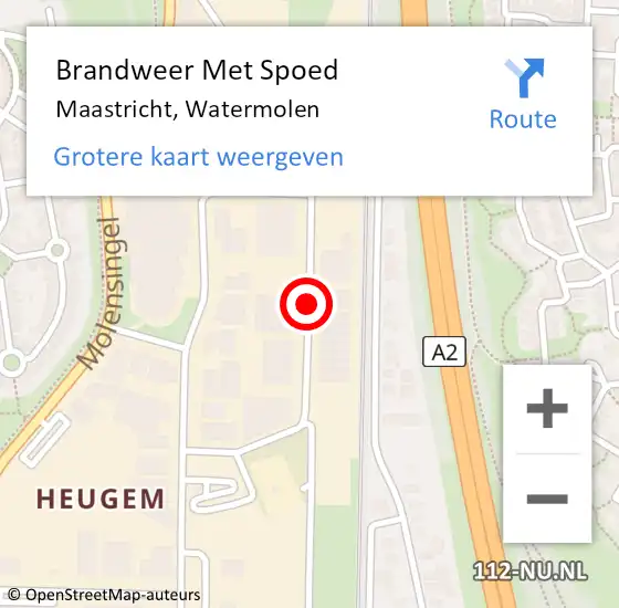 Locatie op kaart van de 112 melding: Brandweer Met Spoed Naar Maastricht, Watermolen op 13 april 2019 11:44