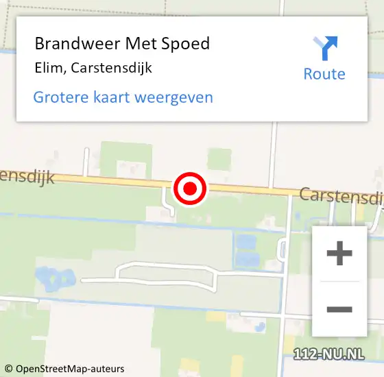 Locatie op kaart van de 112 melding: Brandweer Met Spoed Naar Elim, Carstensdijk op 13 april 2019 12:18