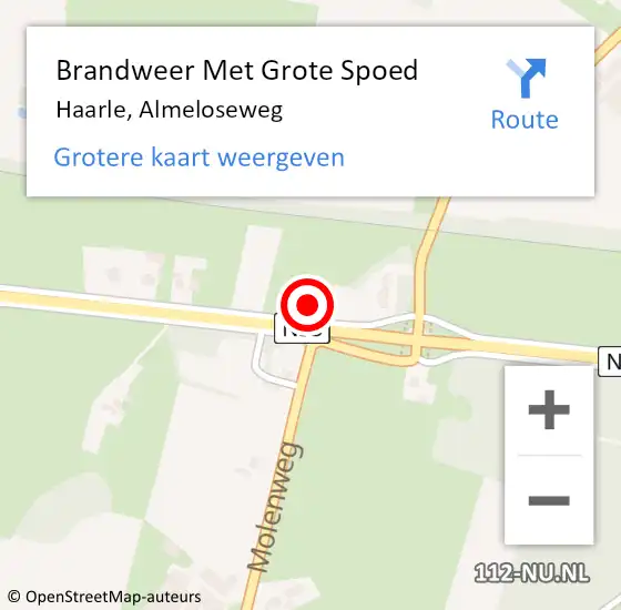 Locatie op kaart van de 112 melding: Brandweer Met Grote Spoed Naar Haarle, Almeloseweg op 29 maart 2014 08:41