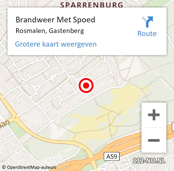 Locatie op kaart van de 112 melding: Brandweer Met Spoed Naar Rosmalen, Gastenberg op 13 april 2019 13:45