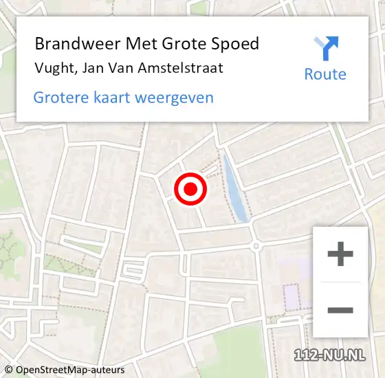 Locatie op kaart van de 112 melding: Brandweer Met Grote Spoed Naar Vught, Jan Van Amstelstraat op 13 april 2019 15:20