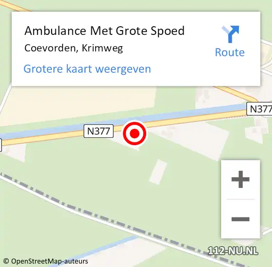 Locatie op kaart van de 112 melding: Ambulance Met Grote Spoed Naar Coevorden, Krimweg op 29 maart 2014 09:08