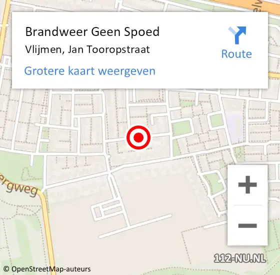 Locatie op kaart van de 112 melding: Brandweer Geen Spoed Naar Vlijmen, Jan Tooropstraat op 13 april 2019 16:24