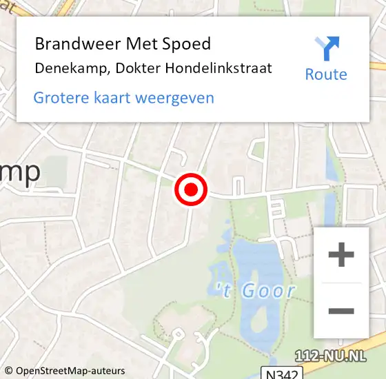 Locatie op kaart van de 112 melding: Brandweer Met Spoed Naar Denekamp, Dokter Hondelinkstraat op 13 april 2019 17:04