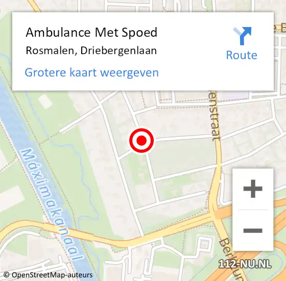 Locatie op kaart van de 112 melding: Ambulance Met Spoed Naar Rosmalen, Driebergenlaan op 13 april 2019 17:08