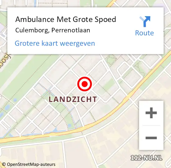 Locatie op kaart van de 112 melding: Ambulance Met Grote Spoed Naar Culemborg, Perrenotlaan op 13 april 2019 18:02