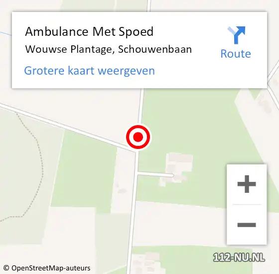 Locatie op kaart van de 112 melding: Ambulance Met Spoed Naar Wouwse Plantage, Schouwenbaan op 13 april 2019 19:31
