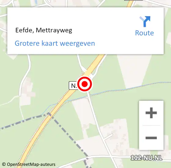 Locatie op kaart van de 112 melding:  Eefde, Mettrayweg op 13 april 2019 19:57
