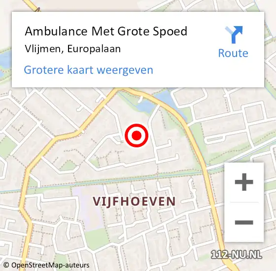 Locatie op kaart van de 112 melding: Ambulance Met Grote Spoed Naar Vlijmen, Europalaan op 13 april 2019 20:35