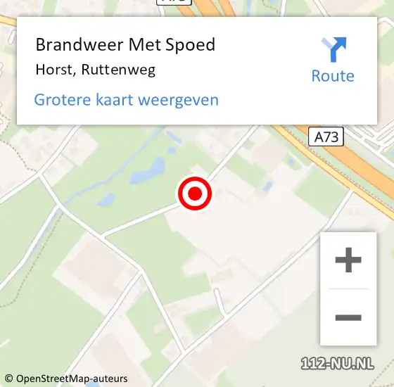 Locatie op kaart van de 112 melding: Brandweer Met Spoed Naar Horst, Ruttenweg op 13 april 2019 22:18