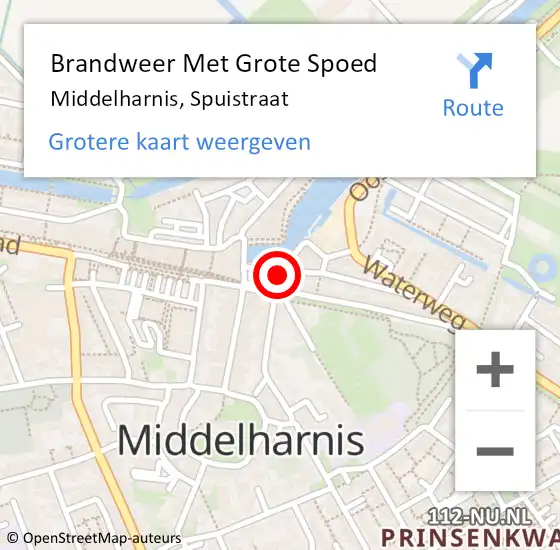 Locatie op kaart van de 112 melding: Brandweer Met Grote Spoed Naar Middelharnis, Spuistraat op 13 april 2019 23:14