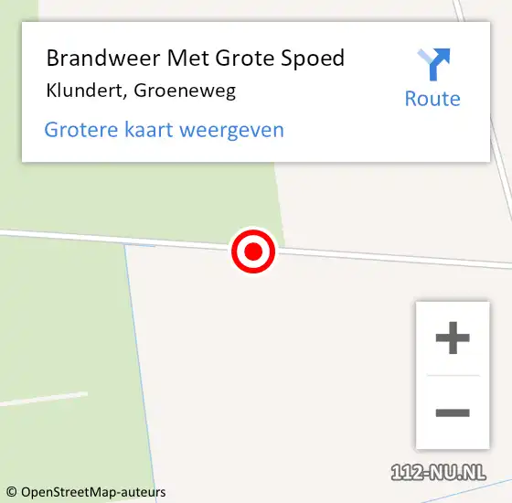 Locatie op kaart van de 112 melding: Brandweer Met Grote Spoed Naar Klundert, Groeneweg op 14 april 2019 01:11