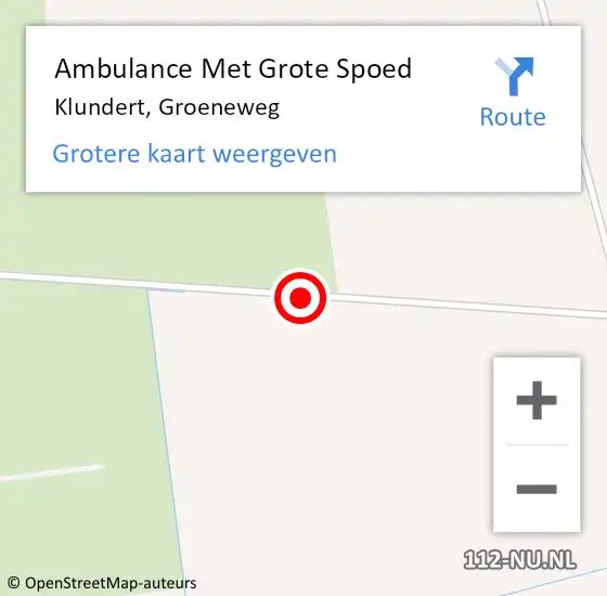 Locatie op kaart van de 112 melding: Ambulance Met Grote Spoed Naar Klundert, Groeneweg op 14 april 2019 01:11