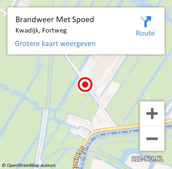 Locatie op kaart van de 112 melding: Brandweer Met Spoed Naar Kwadijk, Fortweg op 14 april 2019 02:24